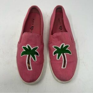 Katy Perry Pink The Kerry Palm Tree Sequin Slip on Sneaker Shoes Women’s US 7.5